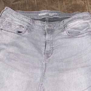 Long Light grey Old Navy rock star mid rise jeans size 10